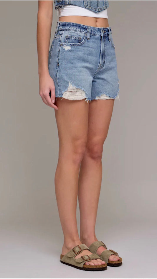Finn High Rise Denim Short