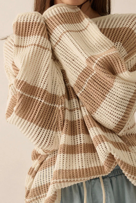 Latte Crocheted Sweater