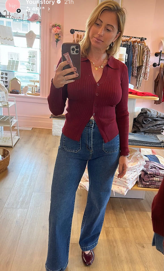 Cherry Collared Cardi