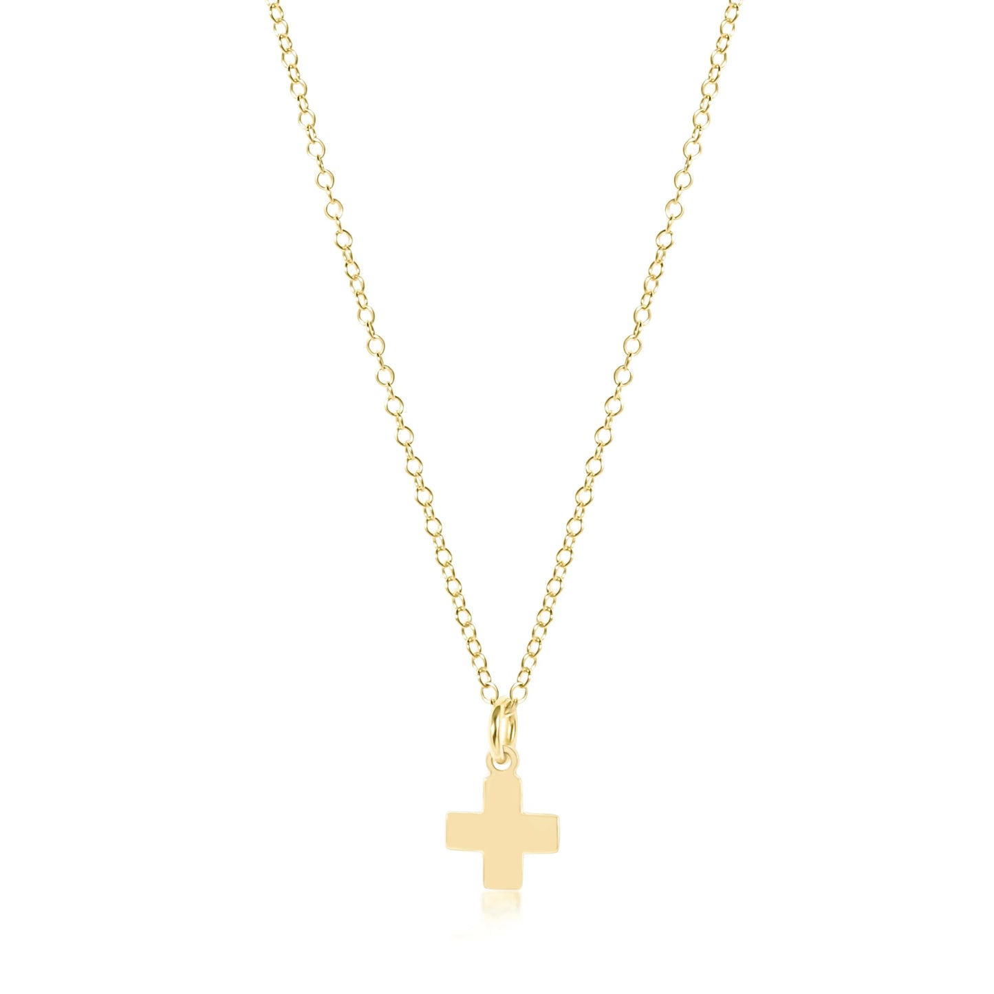 16" necklace gold - signature cross gold charm