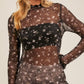 Midnight Bloom Mesh Top