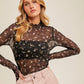 Midnight Bloom Mesh Top