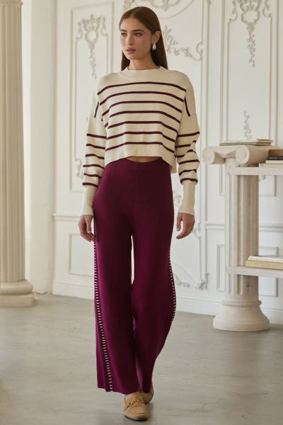 Celia Contrast Stitch Sweater Pant