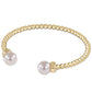 enewton classic beaded cuff pearl 3mm gold