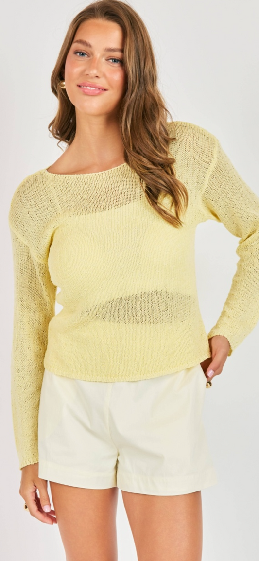 Lemonade Mesh Sweater