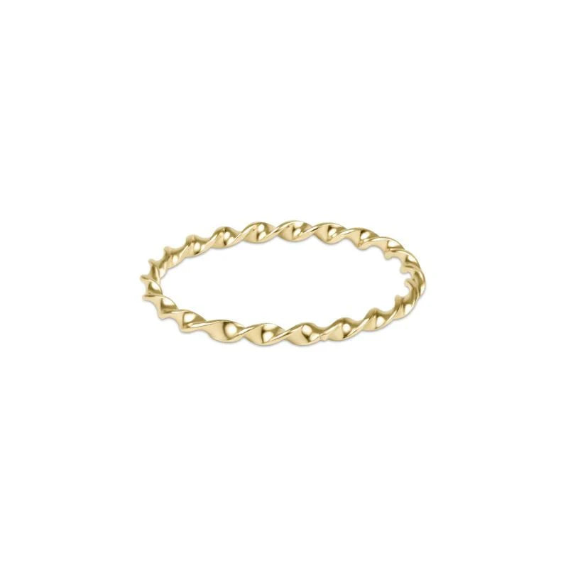 enewton classic gold twisted thin band ring