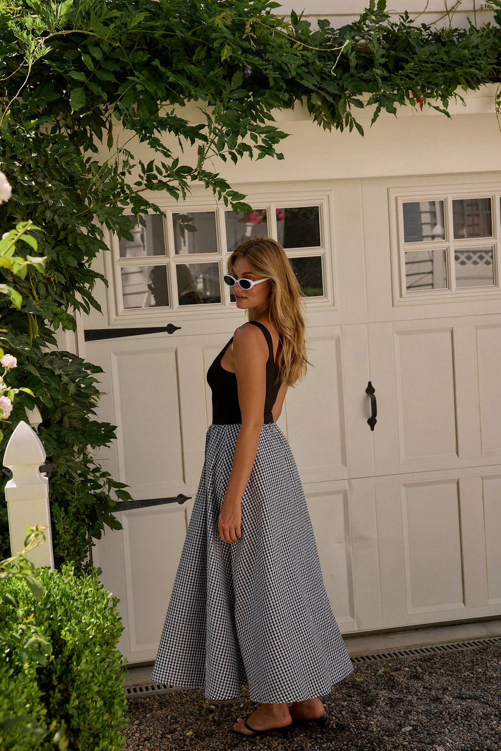 Annalise Dress - Black and White Seersucker