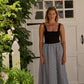 Annalise Dress - Black and White Seersucker
