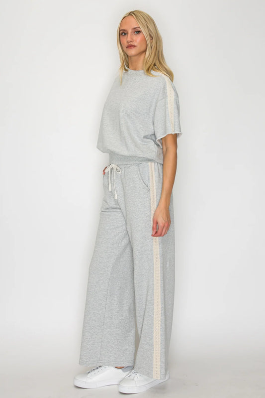 Terry Lace Trim Pants