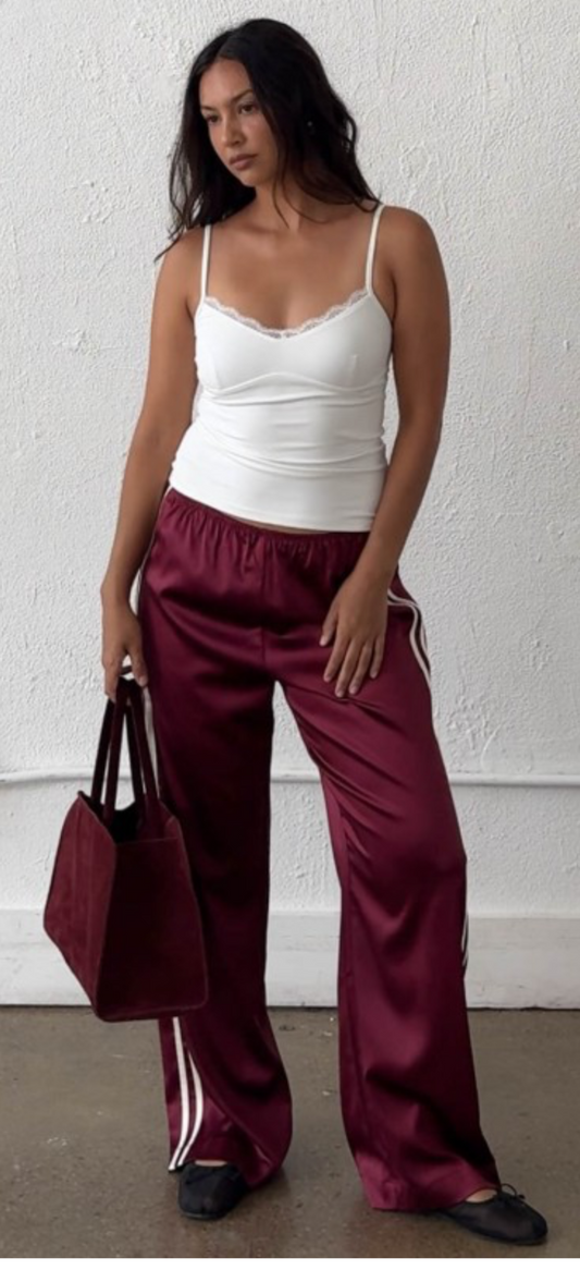 Melanie Side Stripe Satin Pants