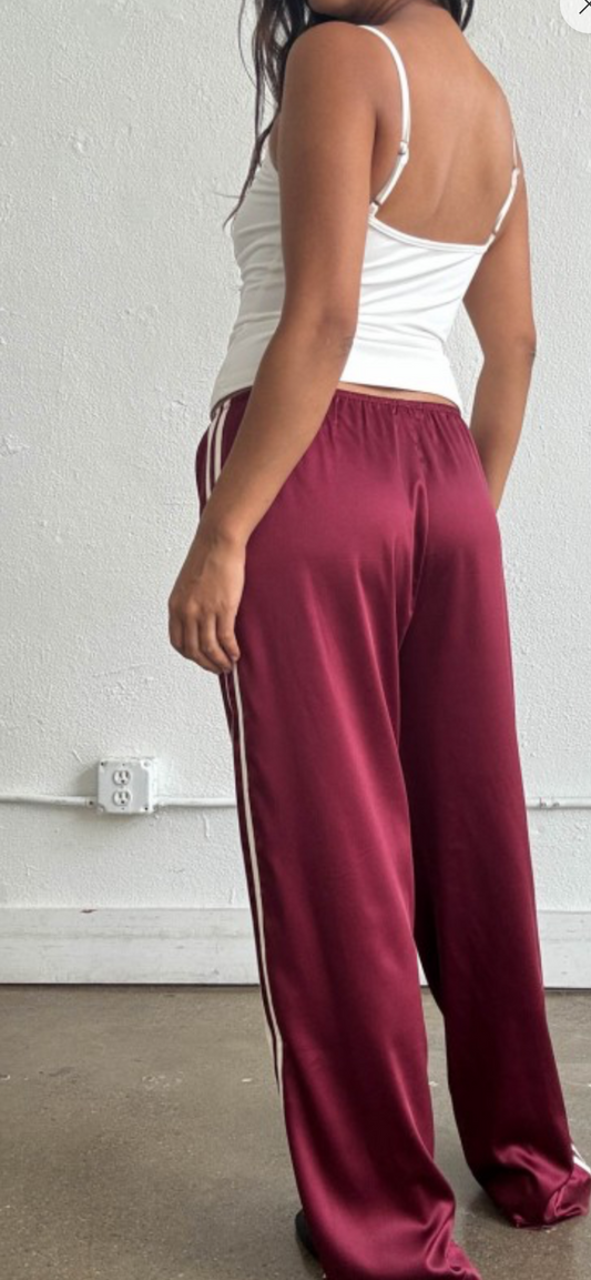 Melanie Side Stripe Satin Pants