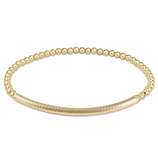 Enewton bliss bar textured 3mm bead bracelet - gold