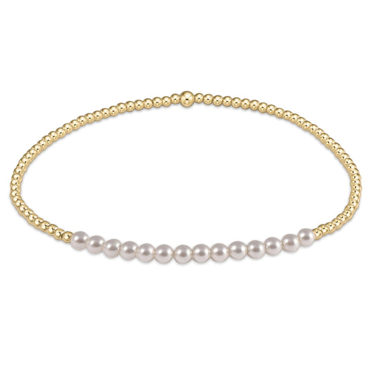 enewton classic gold beaded bliss bead bracelet- 2mm Pearl