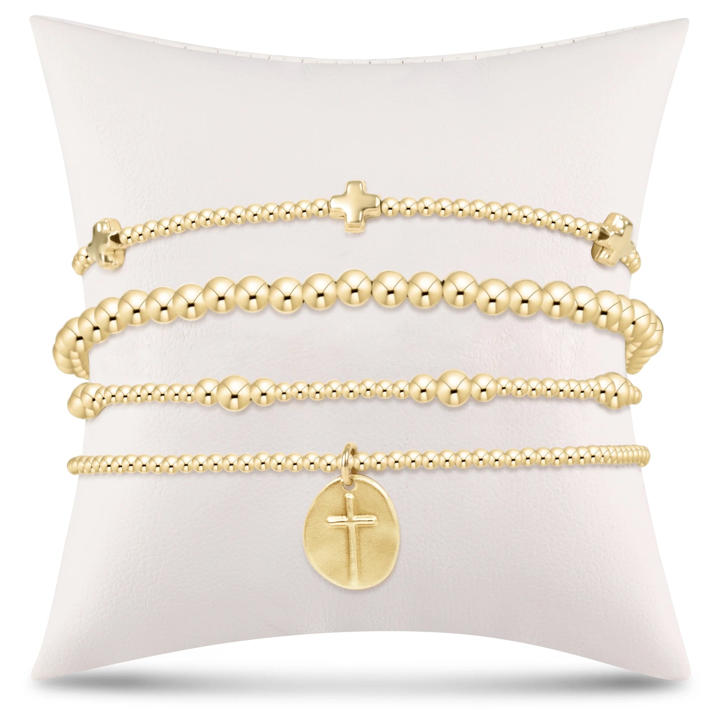 enewton classic gold 2mm bead bracelet - inspire small gold charm