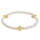 enewton signature cross pearl pattern 4mm bead bracelet - gold