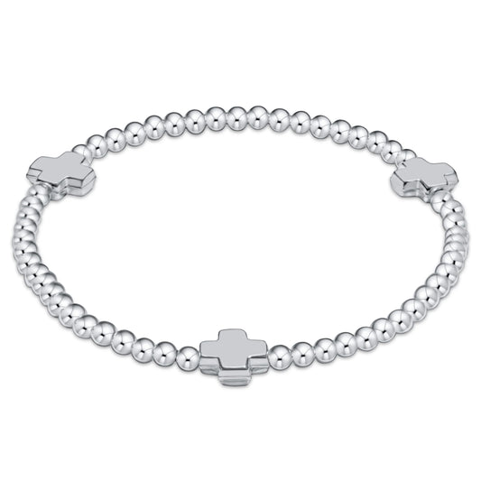enewton signature cross sterling pattern 2mm bead bracelet - sterling