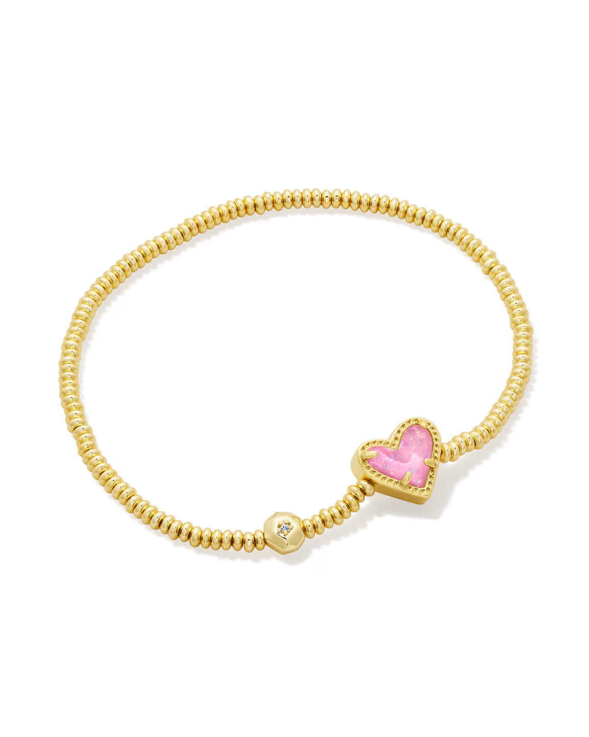 Kendra Scott- Ari Heart Stretch Bracelet (Gold/Pink Glitter Glass)