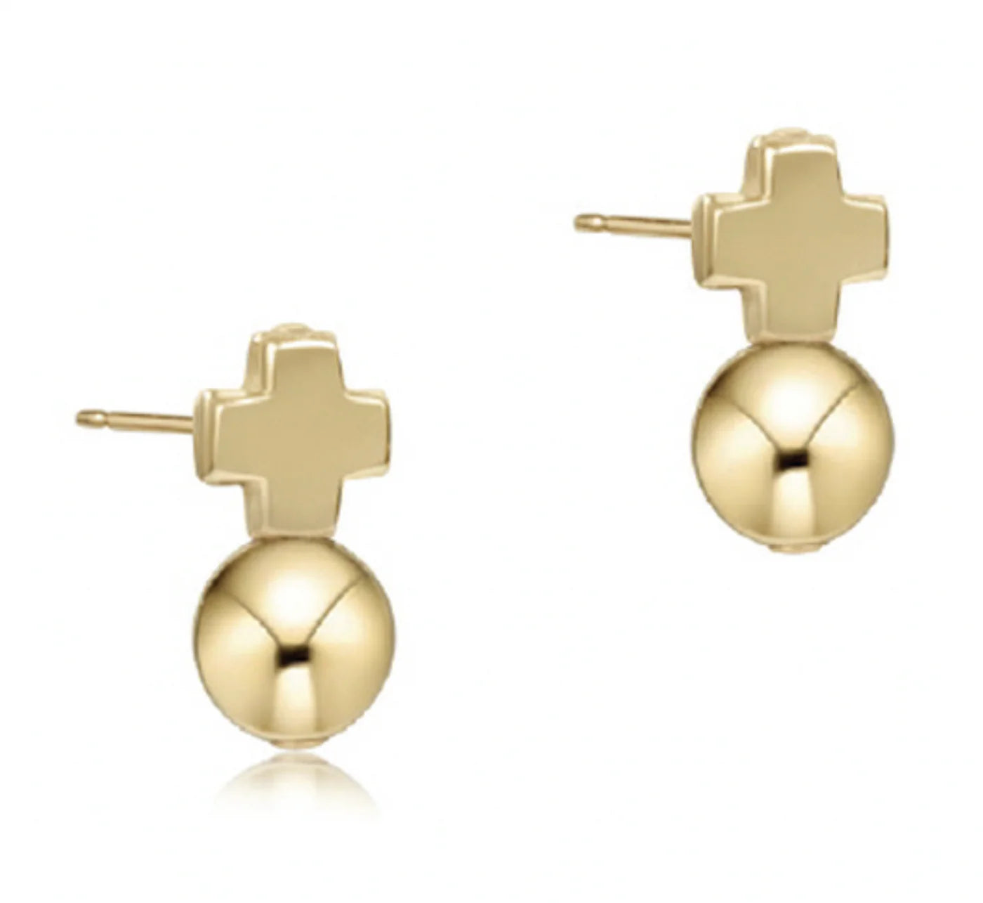 enewton singnature cross gold stud - classic gold