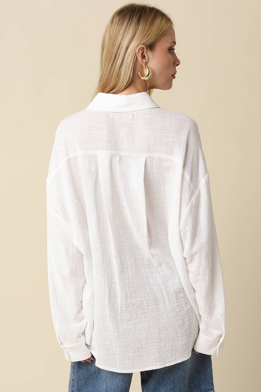 Mila Lightweight Gauzy Button Down