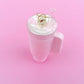 Pink Glittered Trendy Tumbler Christmas Ornament