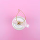 Pink Glittered Trendy Tumbler Christmas Ornament