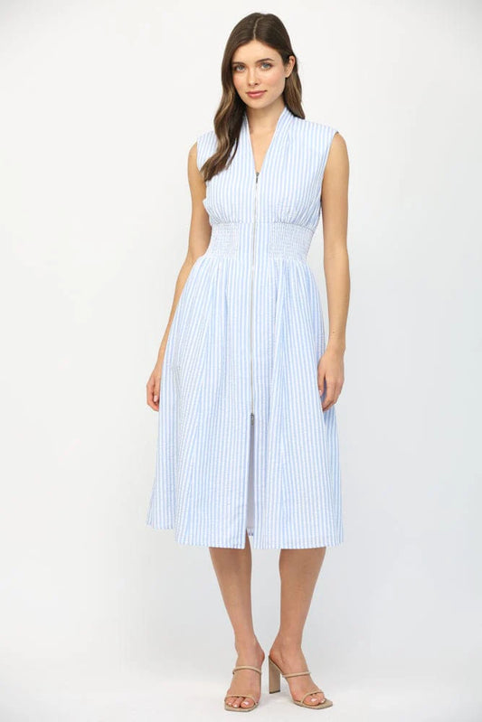 Juno Blue and White Striped Dress