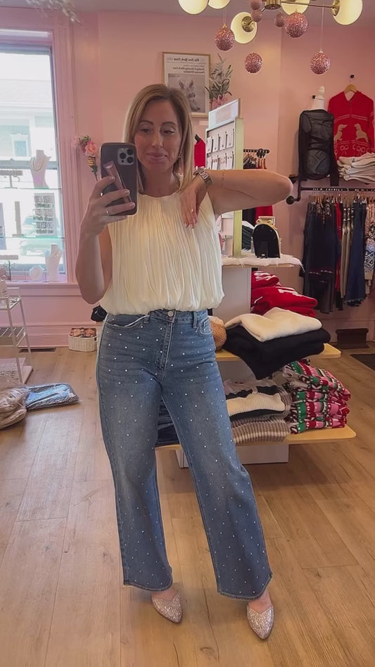 Glam Rhinestone Denim