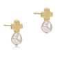 enewton singnature cross gold stud - pearl